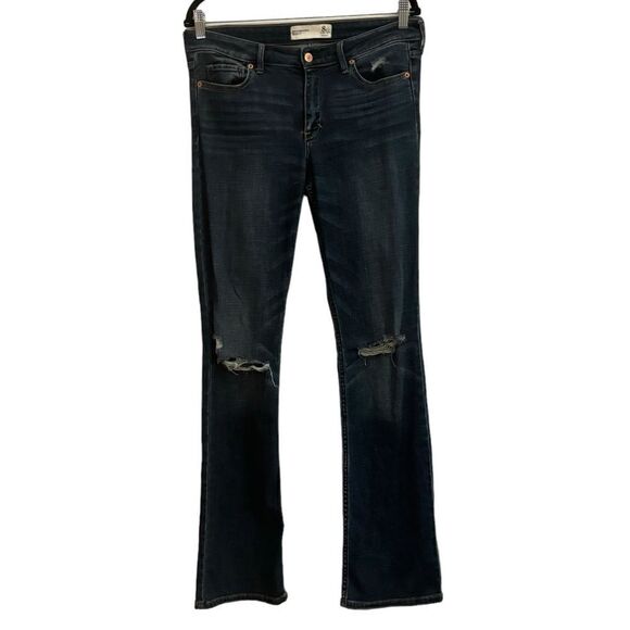 Abercrombie & Fitch Women’s Mid Rise Distressed Bootcut Stretch Jeans Size 8 - Picture 1 of 7